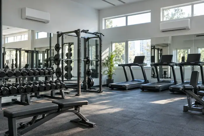 Splituri murale intr-o sala de fitness