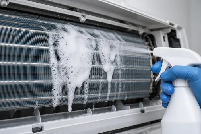 Evaporator cu spuma de curatare si pulverizator