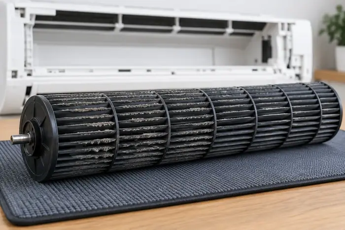 Depuneri pe rotorul ventilatorului interior