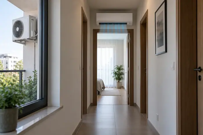 Aparat montat deasupra unui hol