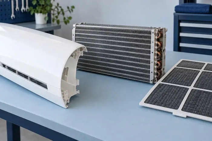 Carcasa din plastic, schimbator metalic si filtru: componente cu cerinte diferite de curatare