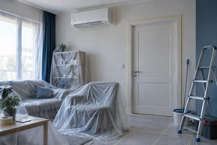 Santier interior izolat de camera cu aparat