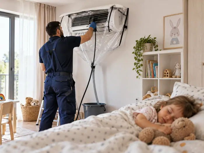 Aer conditionat sigur pentru camera copilului