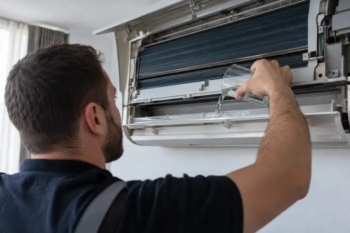 Evaporatorul verificat de aproape la revizie