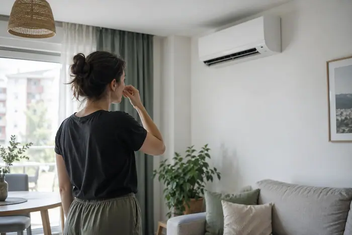 Zi calda in apartament, aparatul sufla slab