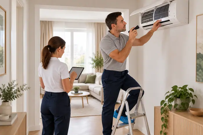 Inspectie AC in apartament luminos