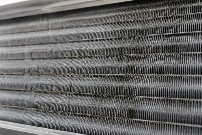 Lamele evaporatorului cu praf si mucegai